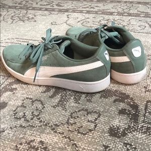 Puma lace up sneakers. Sea foam green.